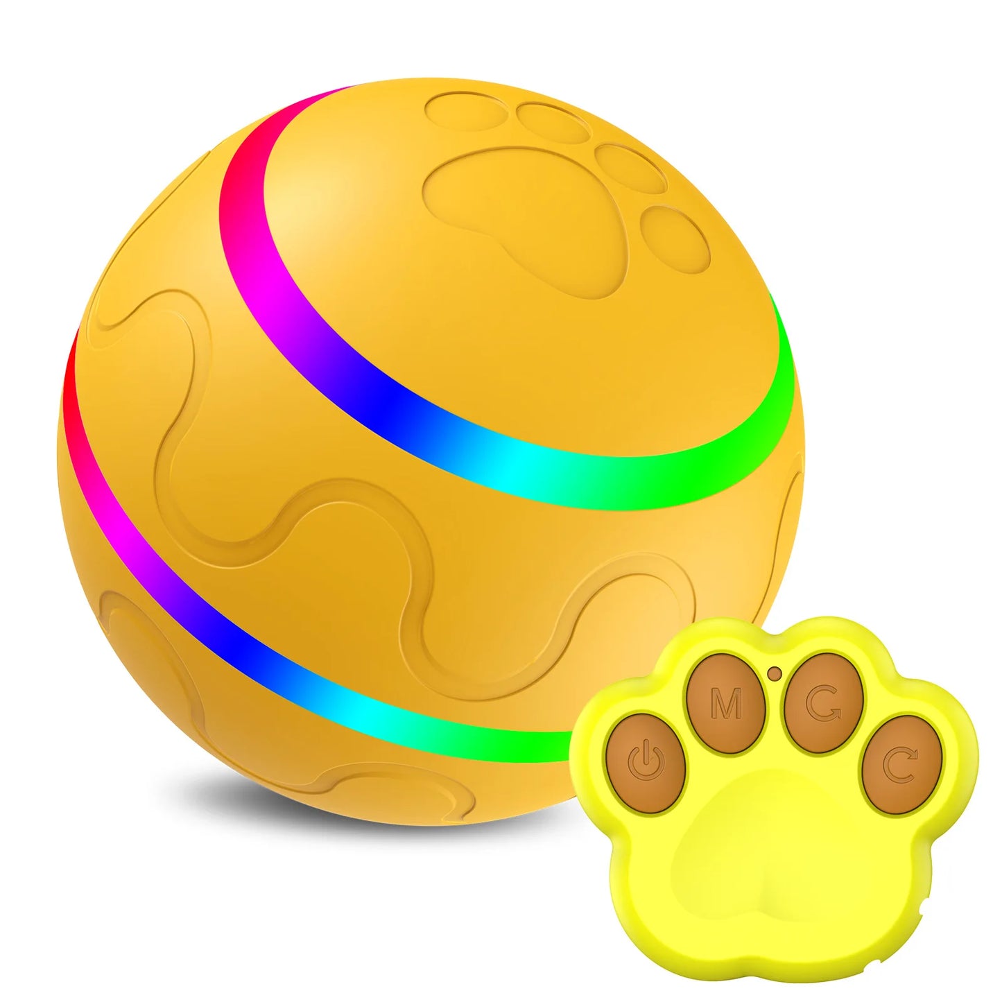 Engaging Smart Interactive Dog Ball - Remote Control, Flashing, Waterproof Toy for Active Chewers