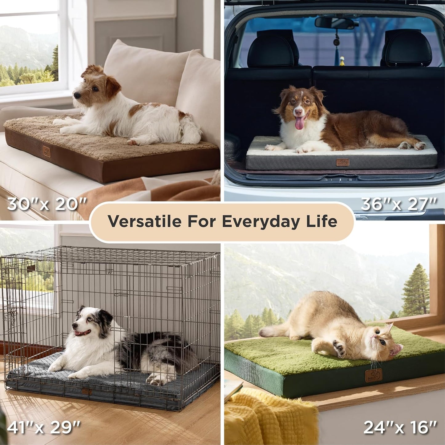 Bedsure Extra Large Orthopedic Dog Bed - Plush Sherpa Fleece with Washable Cover for Ultimate Comfort and Support for Dogs Up to 100 lbs