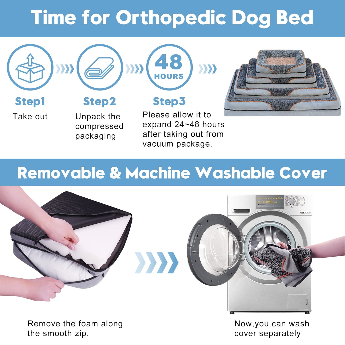 Ultimate Comfort Orthopedic Dog Bed - Supportive Sofa-Style Pet Bed with Washable Cover and Non-Slip Bottom for Small to Extra Large Dogs
