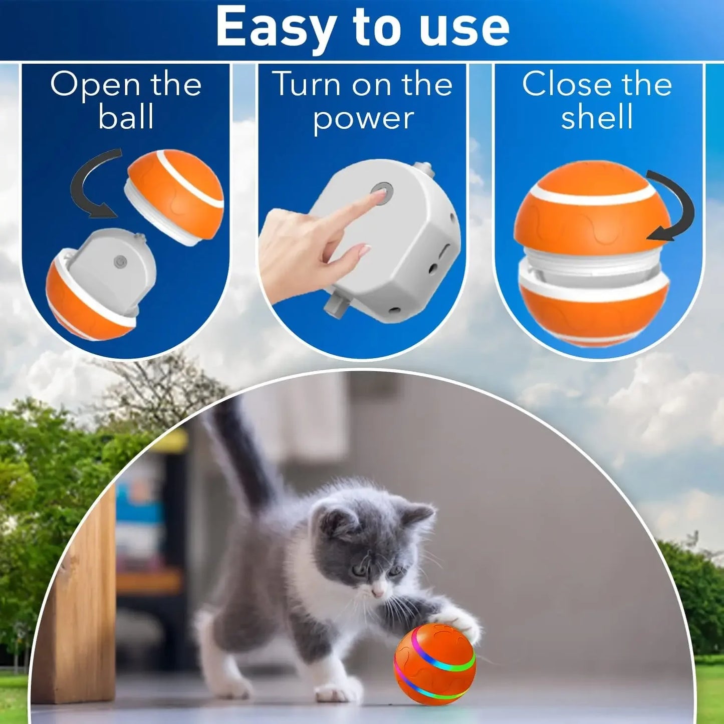 Engaging Smart Interactive Dog Ball - Remote Control, Flashing, Waterproof Toy for Active Chewers