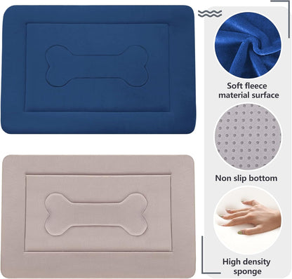 Luxurious Dark Blue Non-Slip Dog Bed - Large Crate Mat for Ultimate Comfort and Support