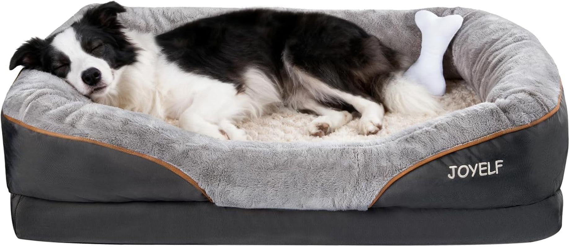 Luxurious Large Memory Foam Orthopedic Dog Bed with Removable Washable Cover and Complimentary Squeaker Toy