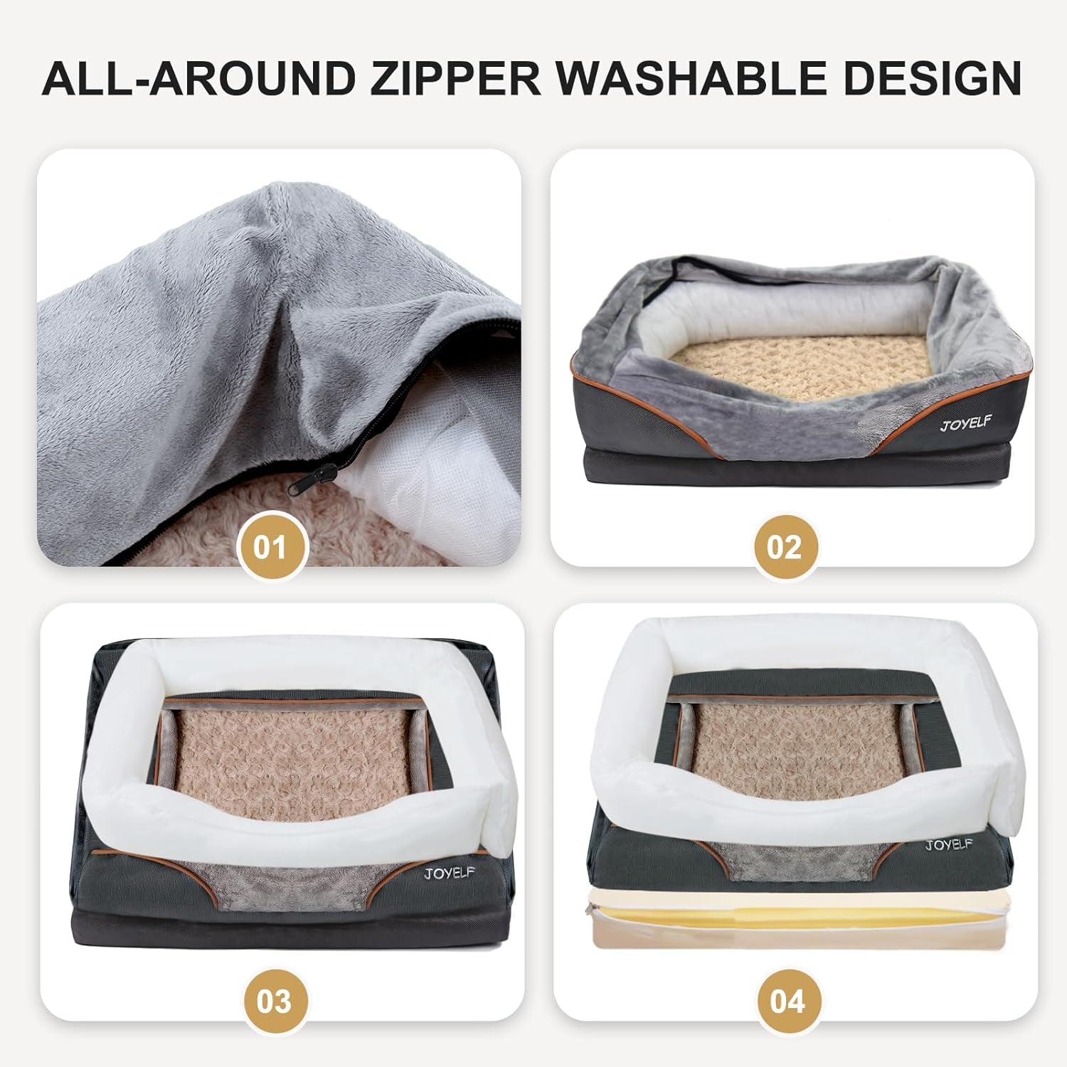 Luxurious Large Memory Foam Orthopedic Dog Bed with Removable Washable Cover and Complimentary Squeaker Toy