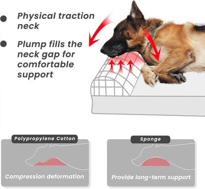 Luxurious Orthopedic Memory Foam Extra Large Dog Bed - Perfect Comfort for Large Breeds (50"x36"x10", Slate Gray) with Durable Waterproof Liner & Removable Washable Cover