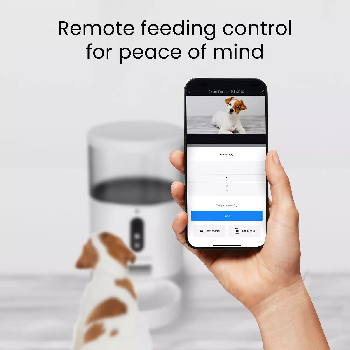 HOM Smart Pet Feeder - Tailored Automatic Feeding Solution for Cats and Dogs with App Control and 4L Capacity