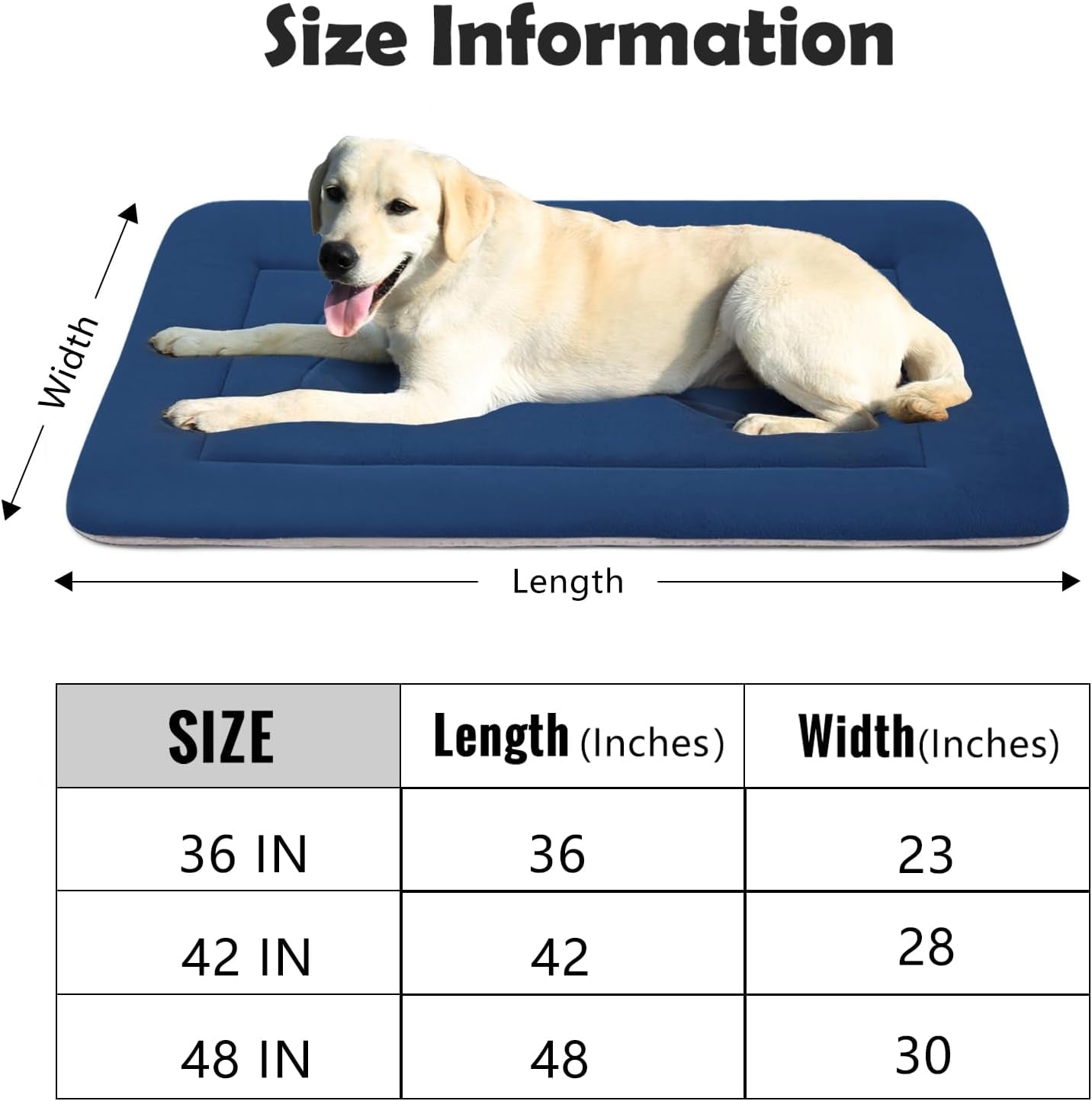 Luxurious Dark Blue Non-Slip Dog Bed - Large Crate Mat for Ultimate Comfort and Support