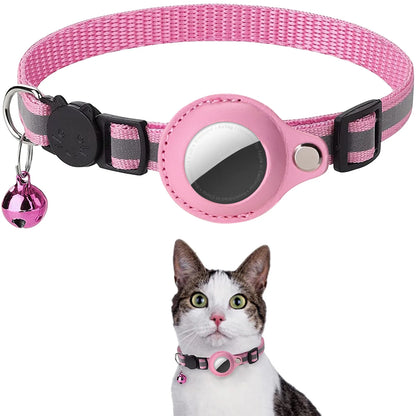 Revolutionary Cat AirTag Holder Collar - Breakaway Design with Reflective Strips, Adjustable Fit, and Waterproof Cat Bell