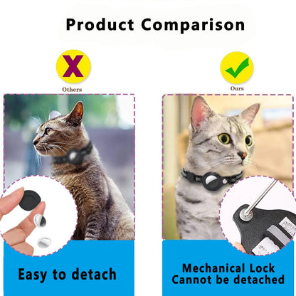 Revolutionary Cat AirTag Holder Collar - Breakaway Design with Reflective Strips, Adjustable Fit, and Waterproof Cat Bell
