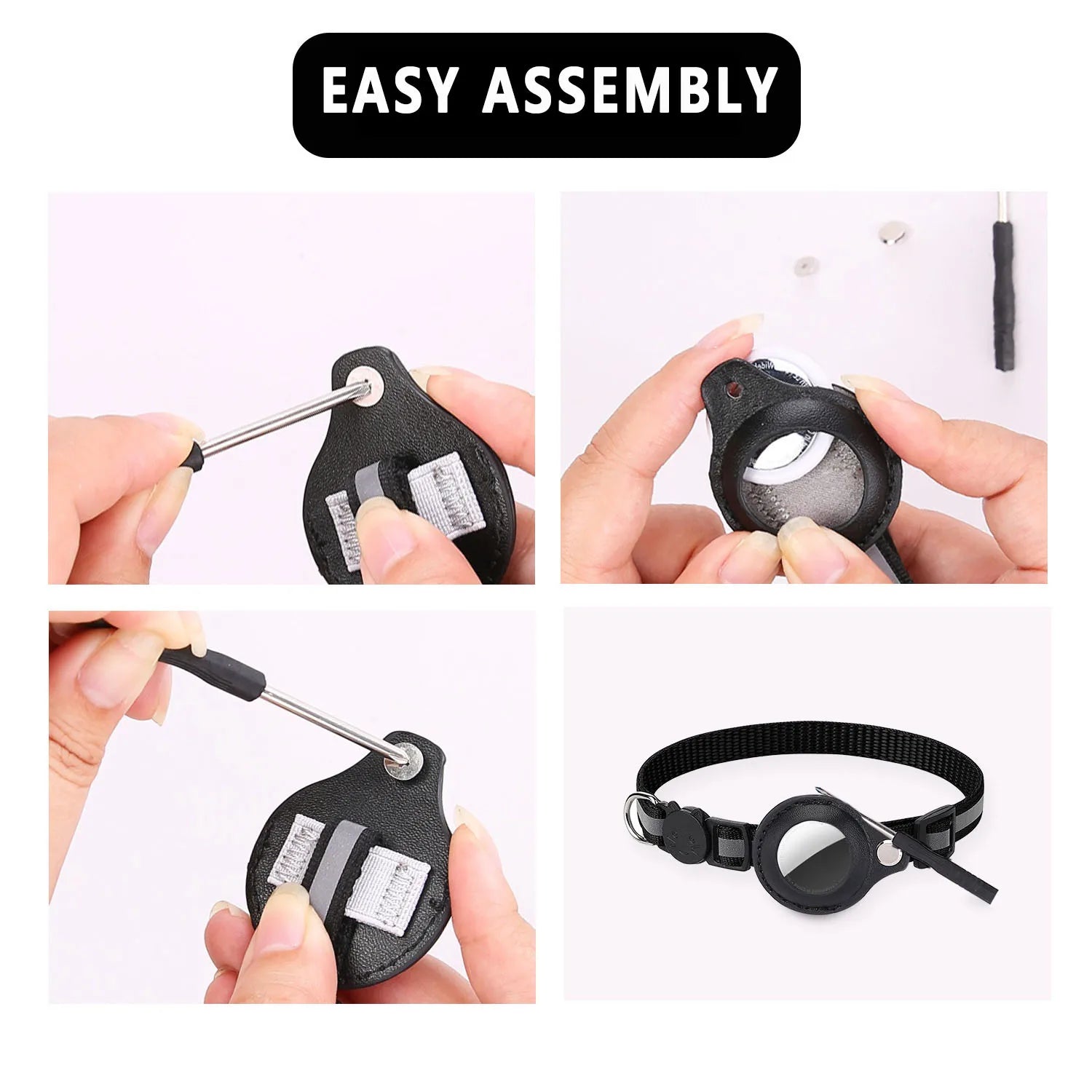 Revolutionary Cat AirTag Holder Collar - Breakaway Design with Reflective Strips, Adjustable Fit, and Waterproof Cat Bell