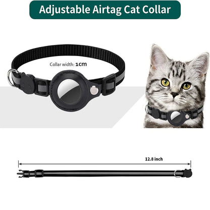 Revolutionary Cat AirTag Holder Collar - Breakaway Design with Reflective Strips, Adjustable Fit, and Waterproof Cat Bell