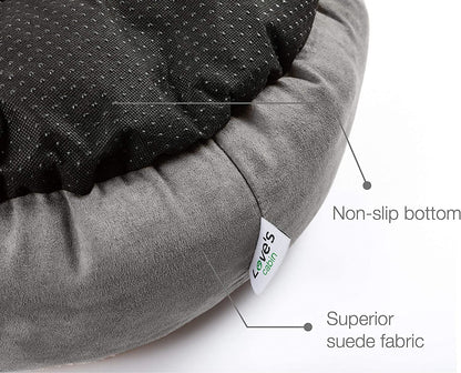 Indulge Your Pet with the Cozy Round Donut Cushion Bed - 20-Inch Soft, Anti-Slip & Water-Resistant Luxury for Cats and Small Dogs in Stylish Grey