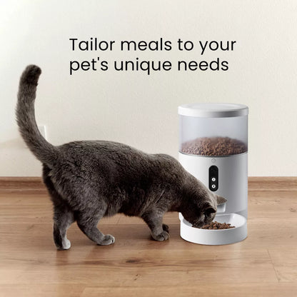 HOM Smart Pet Feeder - Tailored Automatic Feeding Solution for Cats and Dogs with App Control and 4L Capacity
