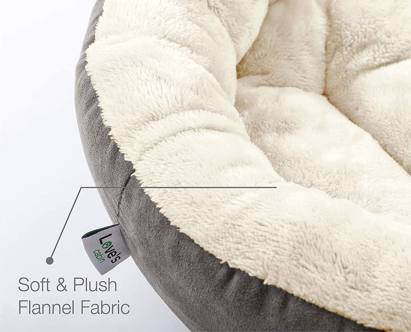Indulge Your Pet with the Cozy Round Donut Cushion Bed - 20-Inch Soft, Anti-Slip & Water-Resistant Luxury for Cats and Small Dogs in Stylish Grey