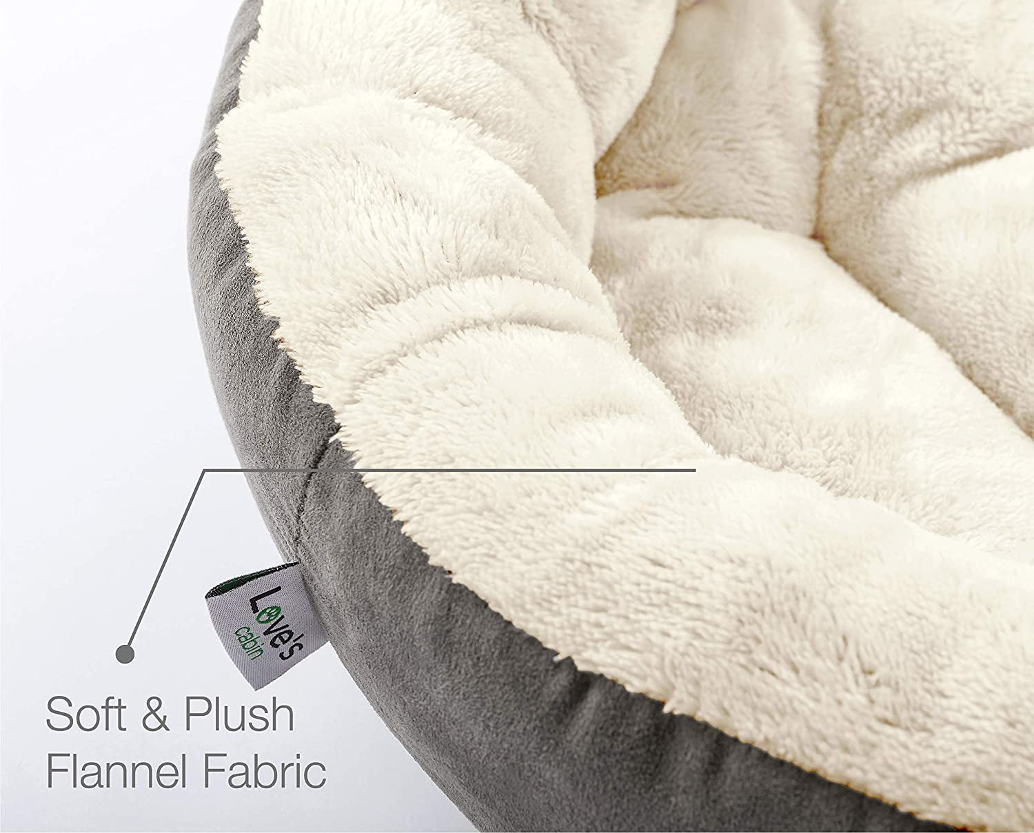 Indulge Your Pet with the Cozy Round Donut Cushion Bed - 20-Inch Soft, Anti-Slip & Water-Resistant Luxury for Cats and Small Dogs in Stylish Grey