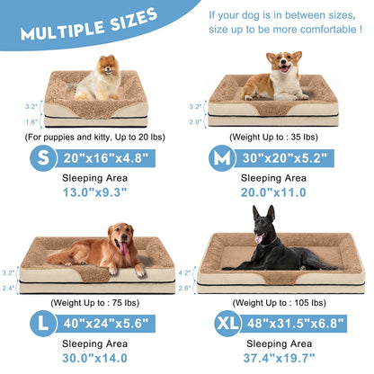 Ultimate Comfort Orthopedic Dog Bed - Supportive Sofa-Style Pet Bed with Washable Cover and Non-Slip Bottom for Small to Extra Large Dogs