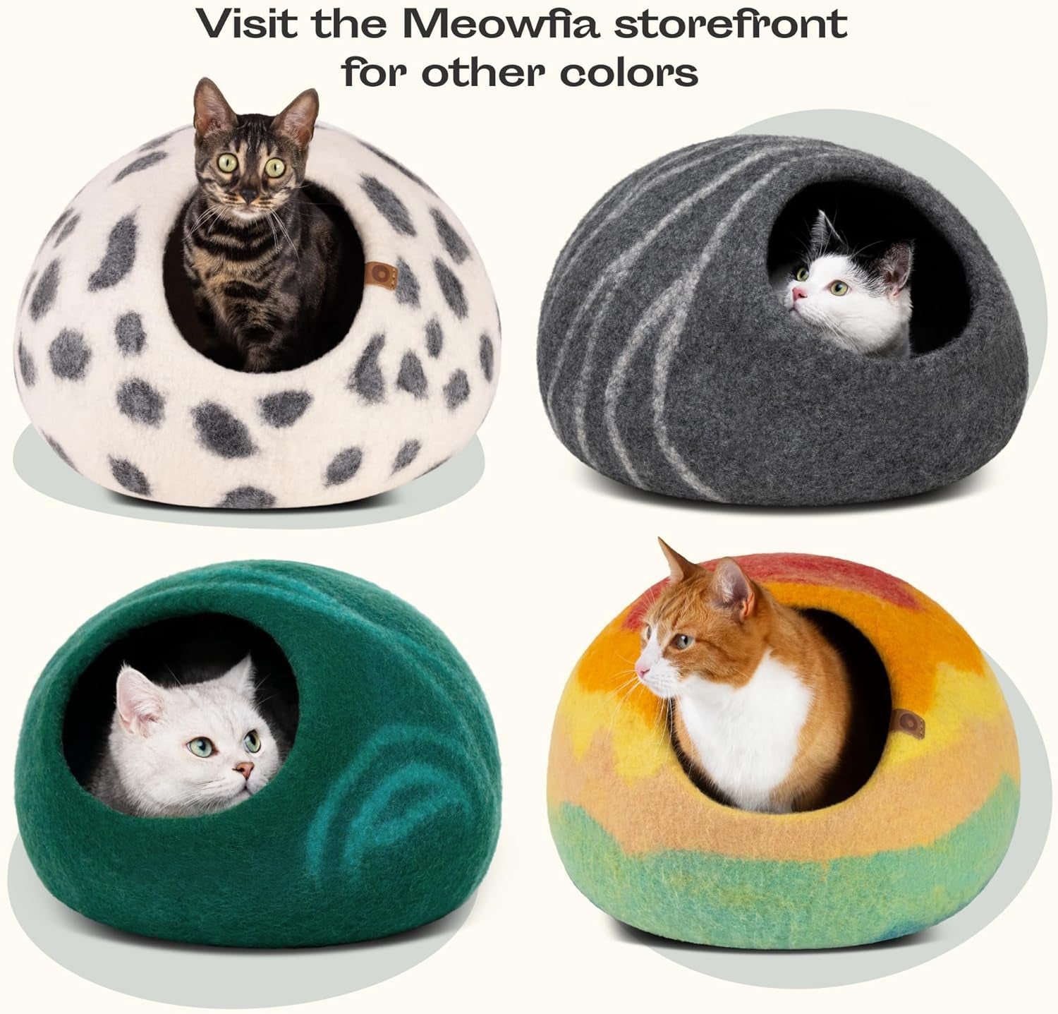 Stylish Dark Grey Cat Cave – Handcrafted Merino Wool Bed for Indoor Cats, Perfectly Cozy and Eco-Friendly