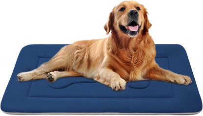 Luxurious Dark Blue Non-Slip Dog Bed - Large Crate Mat for Ultimate Comfort and Support