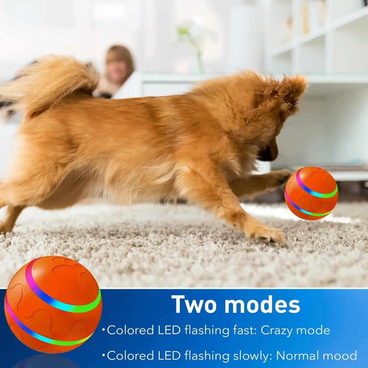 Engaging Smart Interactive Dog Ball - Remote Control, Flashing, Waterproof Toy for Active Chewers
